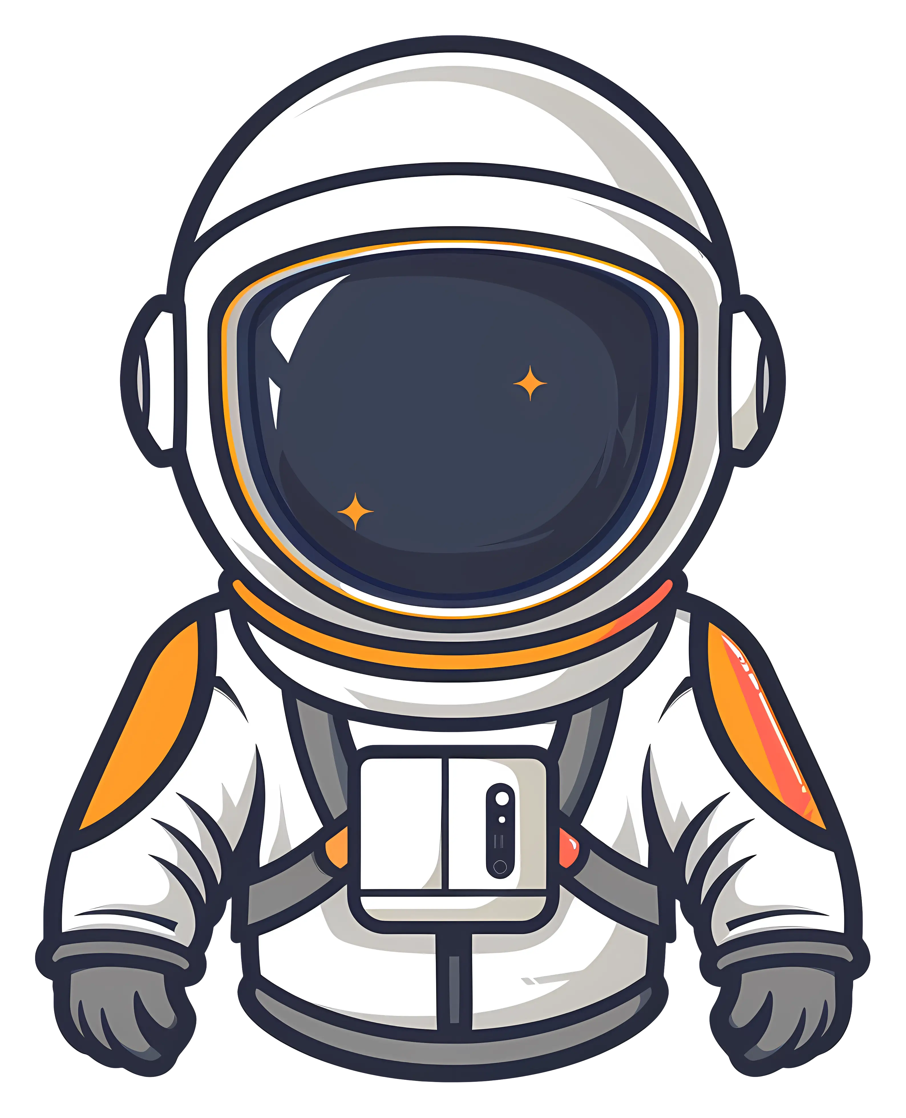 Astronaut Cartoon Figure in Space Suit