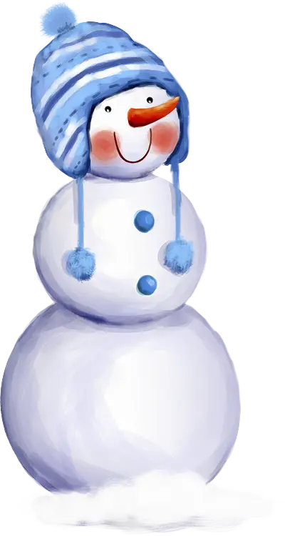 Cute Snowman with Blue Hat