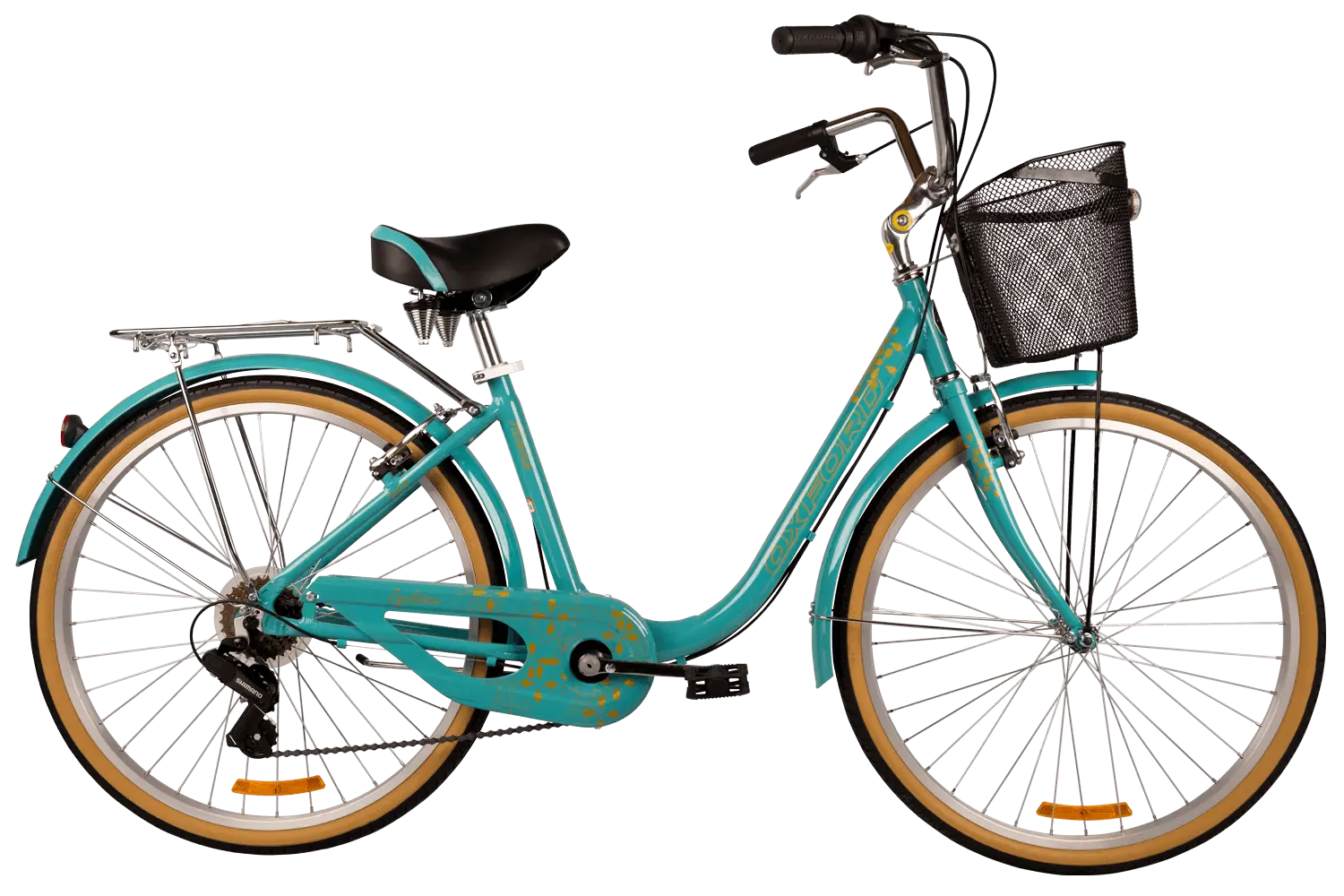 Turquoise Bicycle with Basket