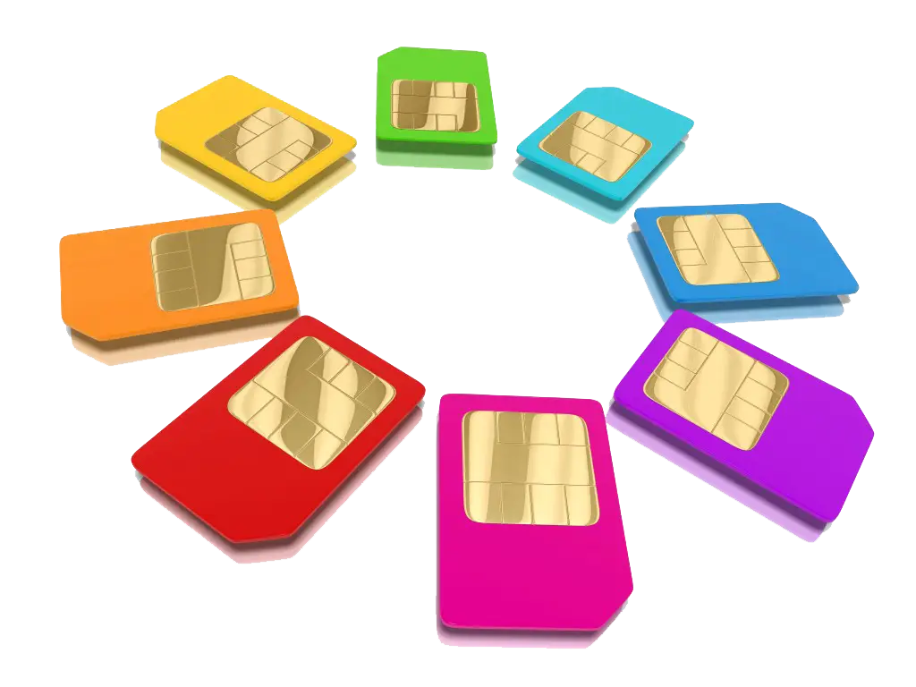 Colorful SIM Cards for Telecommunication