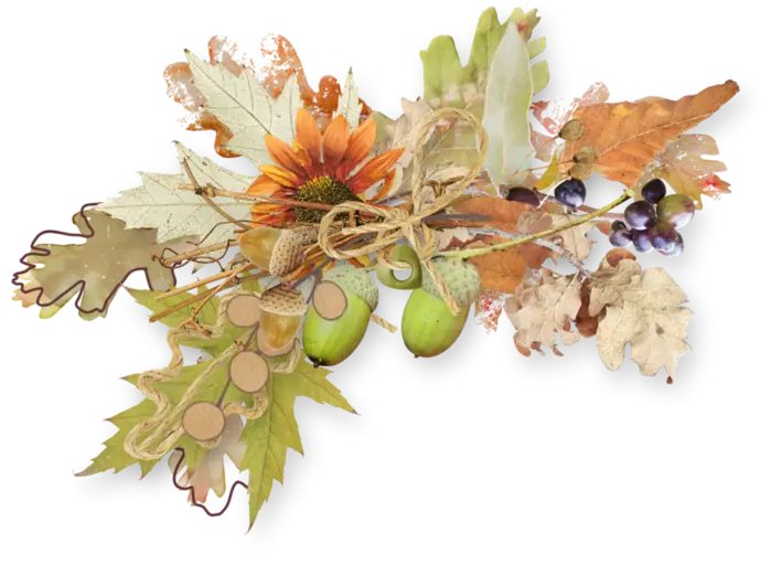 Autumn Leaves and Flowers Arrangement
