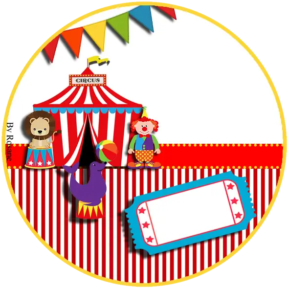 Circus Tent with Clown and Ticket