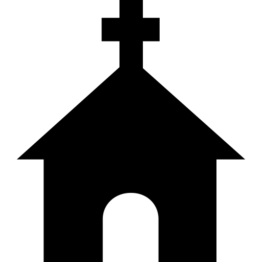 Black Silhouette of a Church Icon
