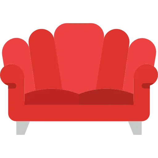 Red Sofa Illustration with Stylish Design