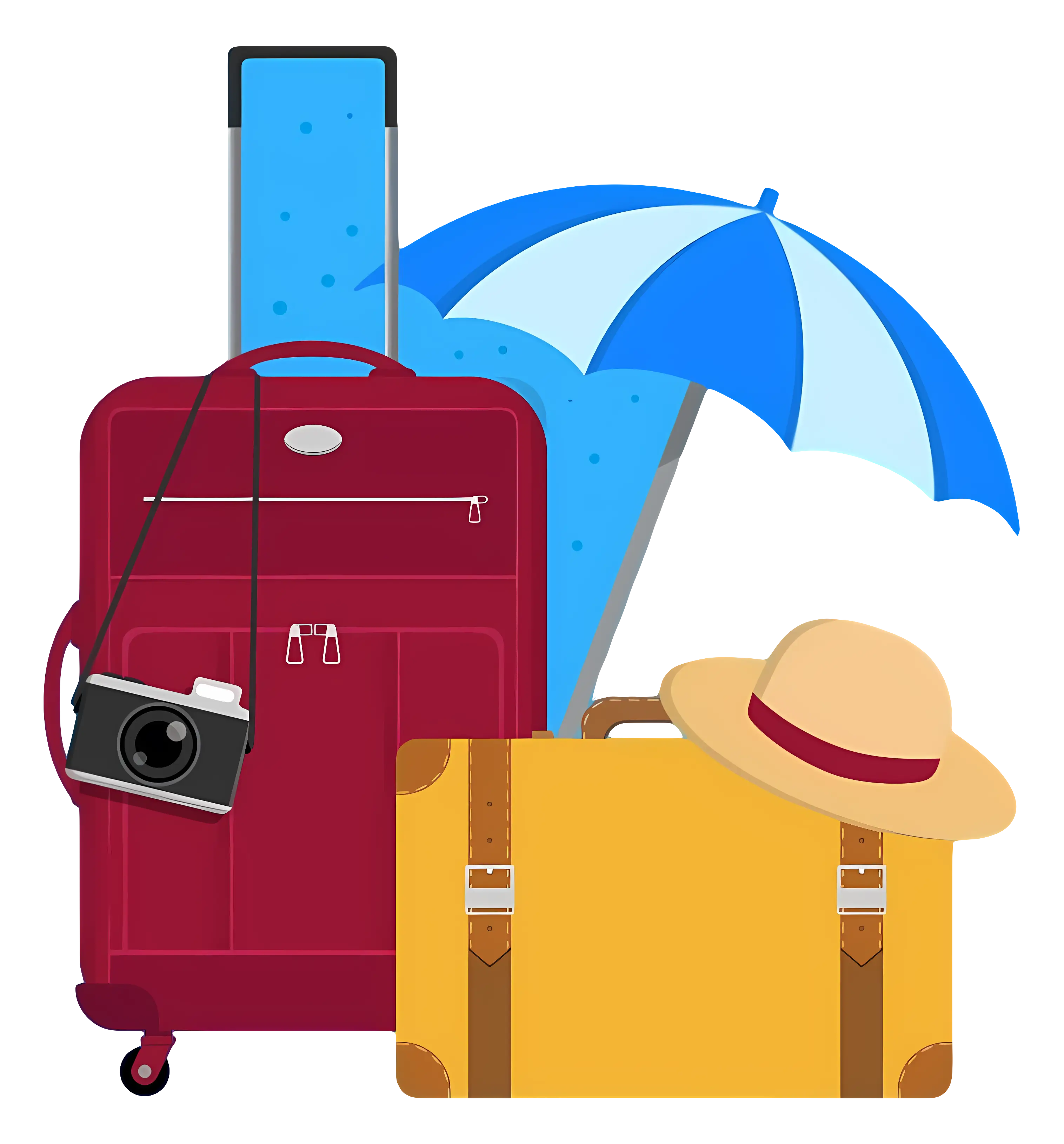 Cartoon Travel Items for Vacation