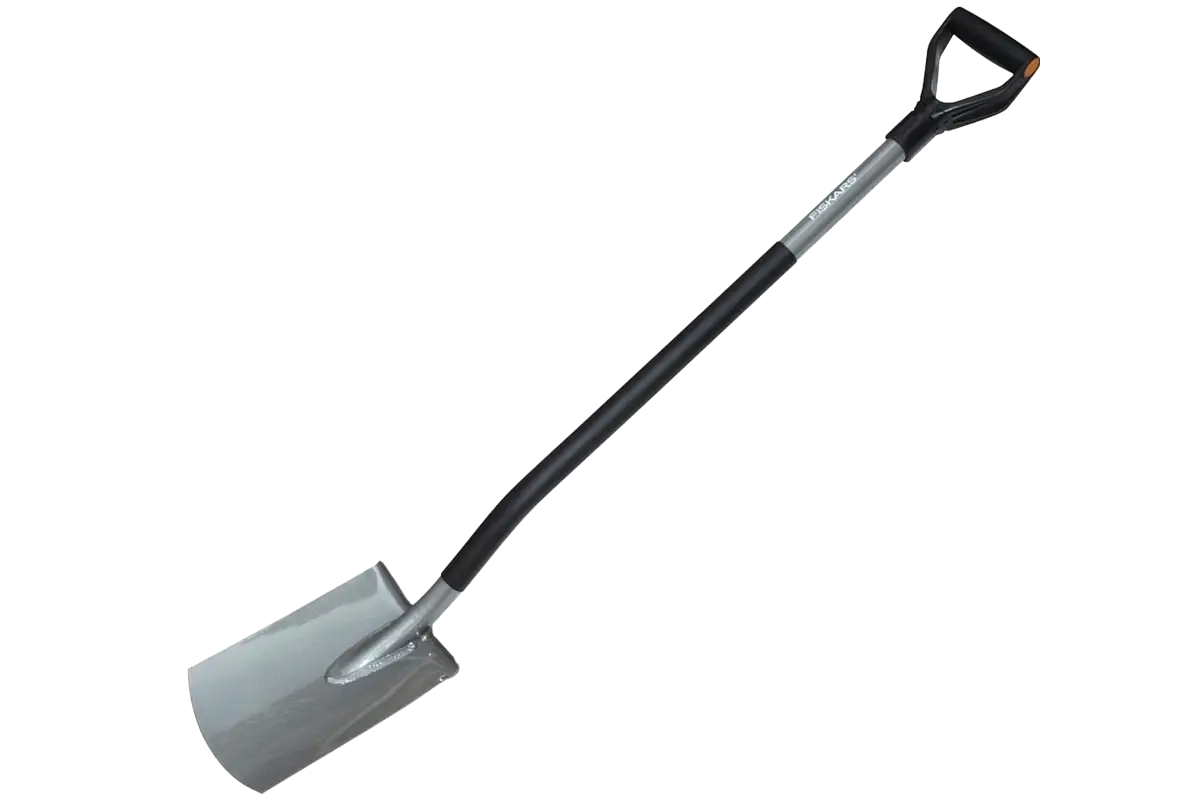 Silver Shovel with Black Handle