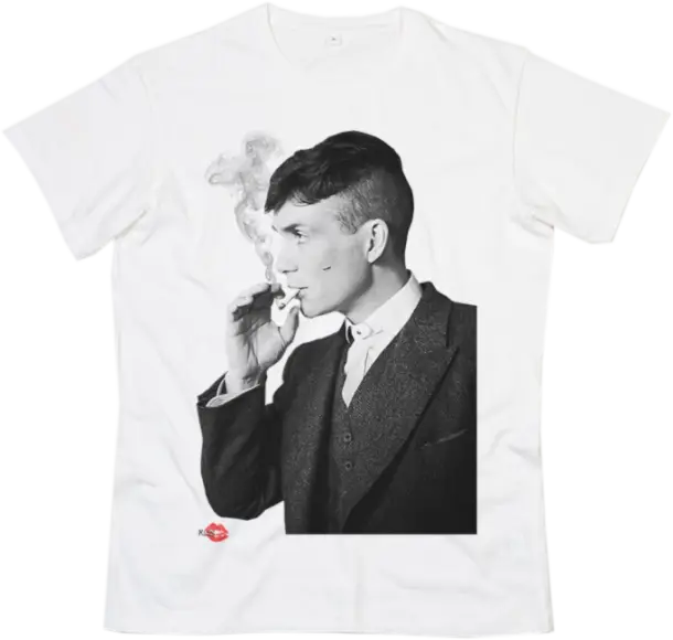 T-Shirt with Man Smoking Design