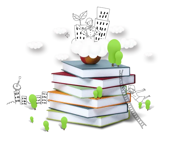 Creative Education Concept with Stacked Books