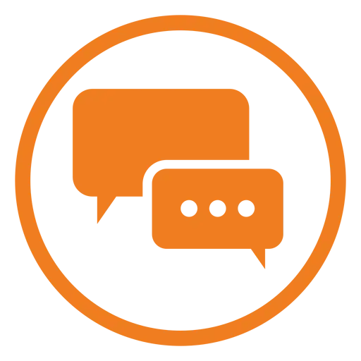 Orange Chat Icon Within Circle