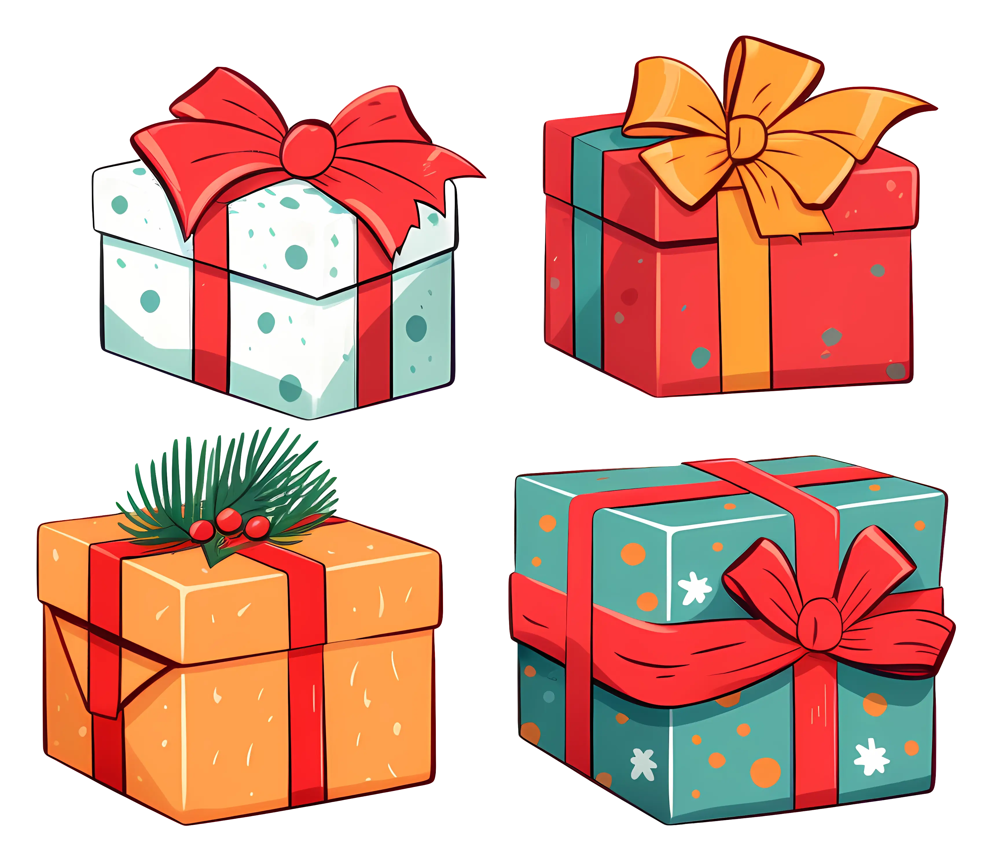 Gift Boxes with Festive Bows