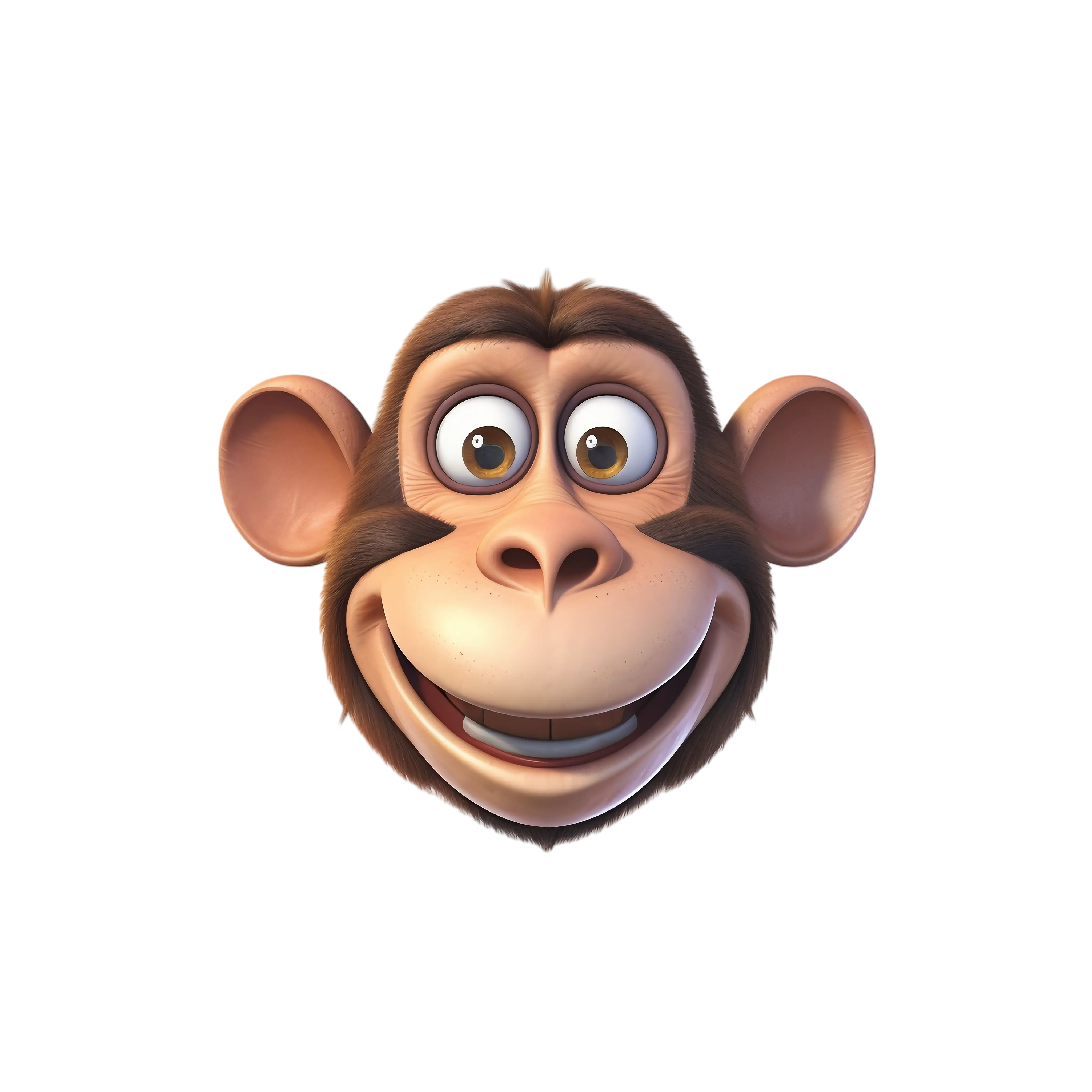 Cheerful Cartoon Monkey Face Illustration
