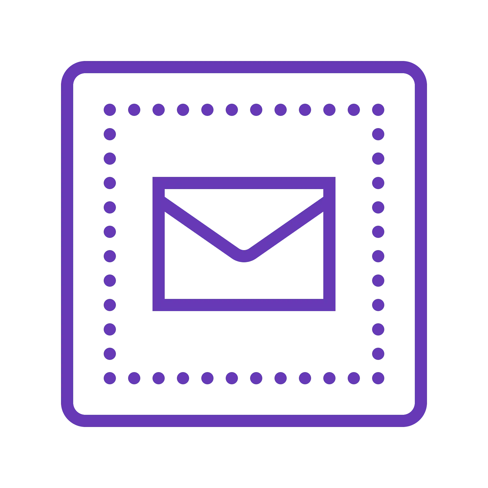 Purple Dotted Email Icon for Communication