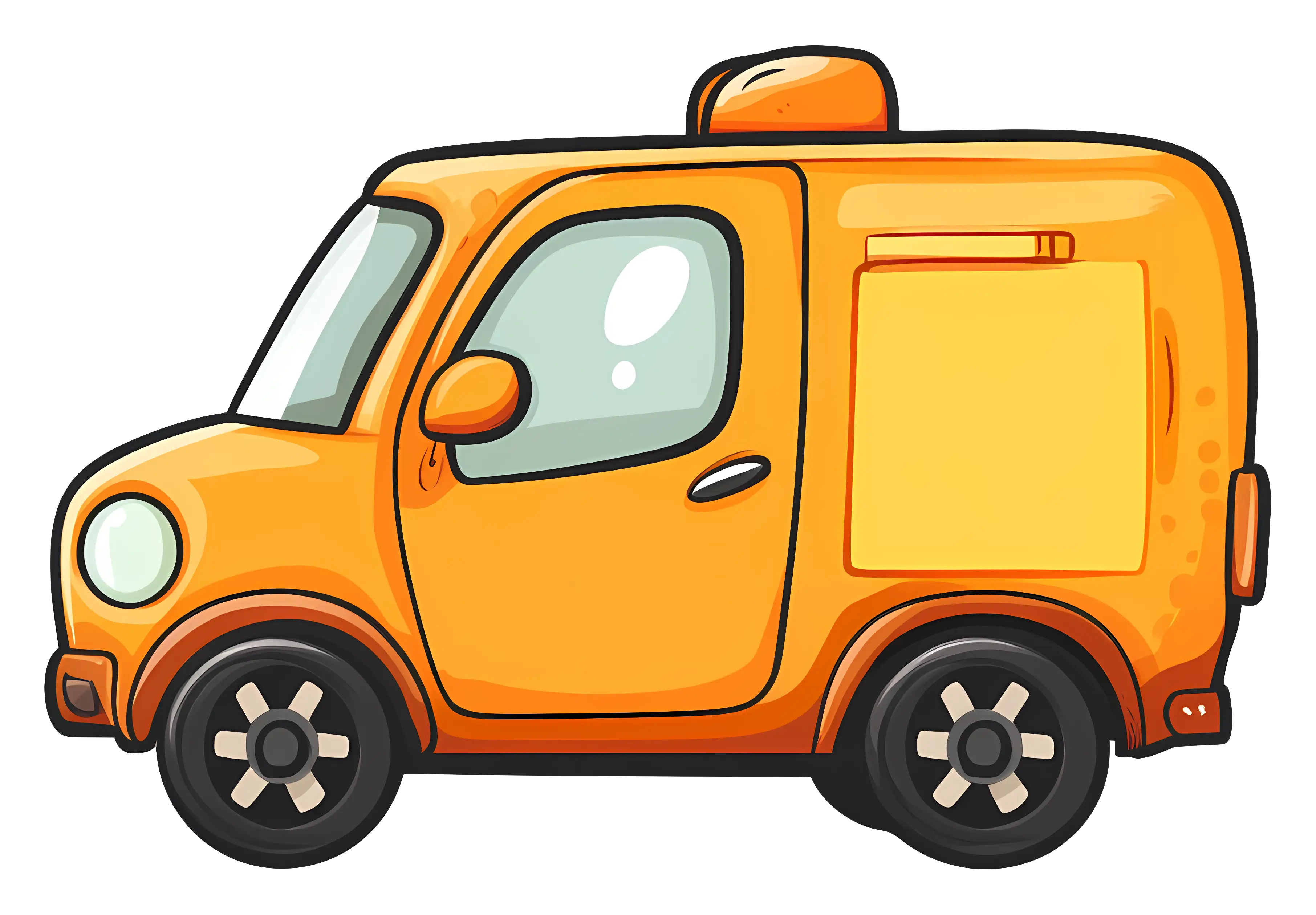 Orange Cartoon Van