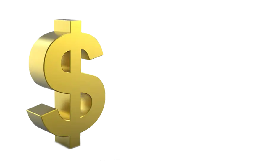 Gold Dollar Symbol for Financial Themes