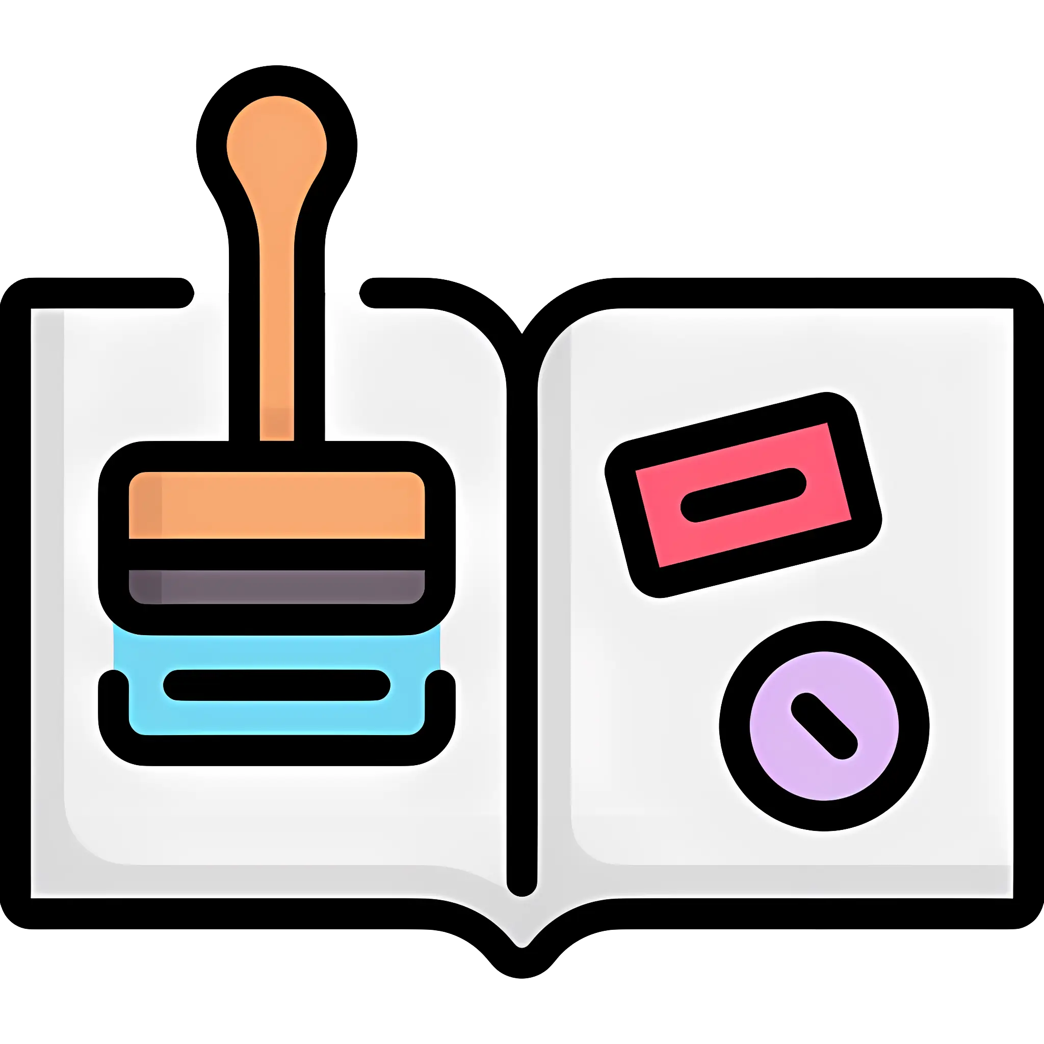 Stamp and Open Book