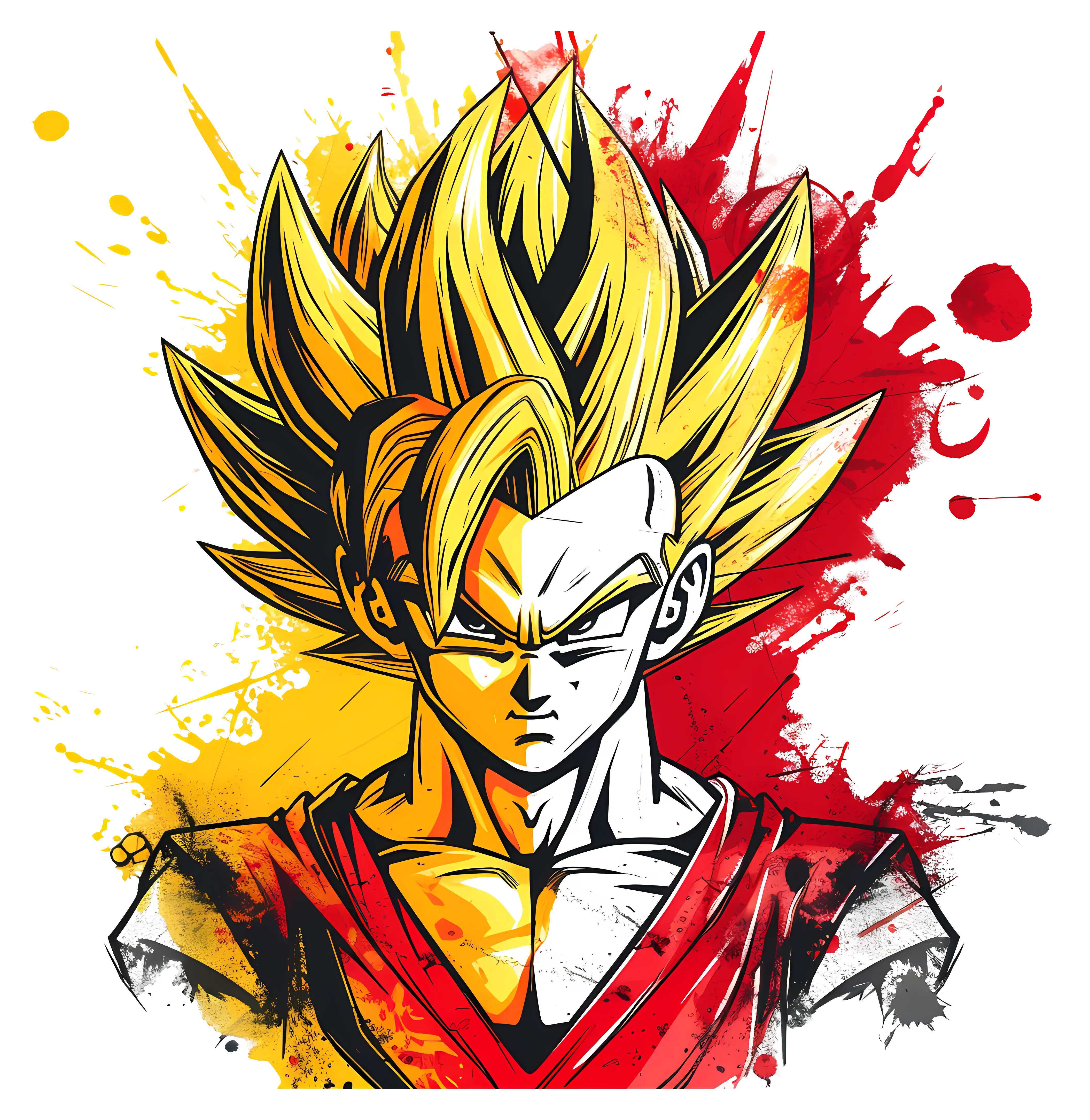 Dynamic Anime Character with Spiky Yellow Hair