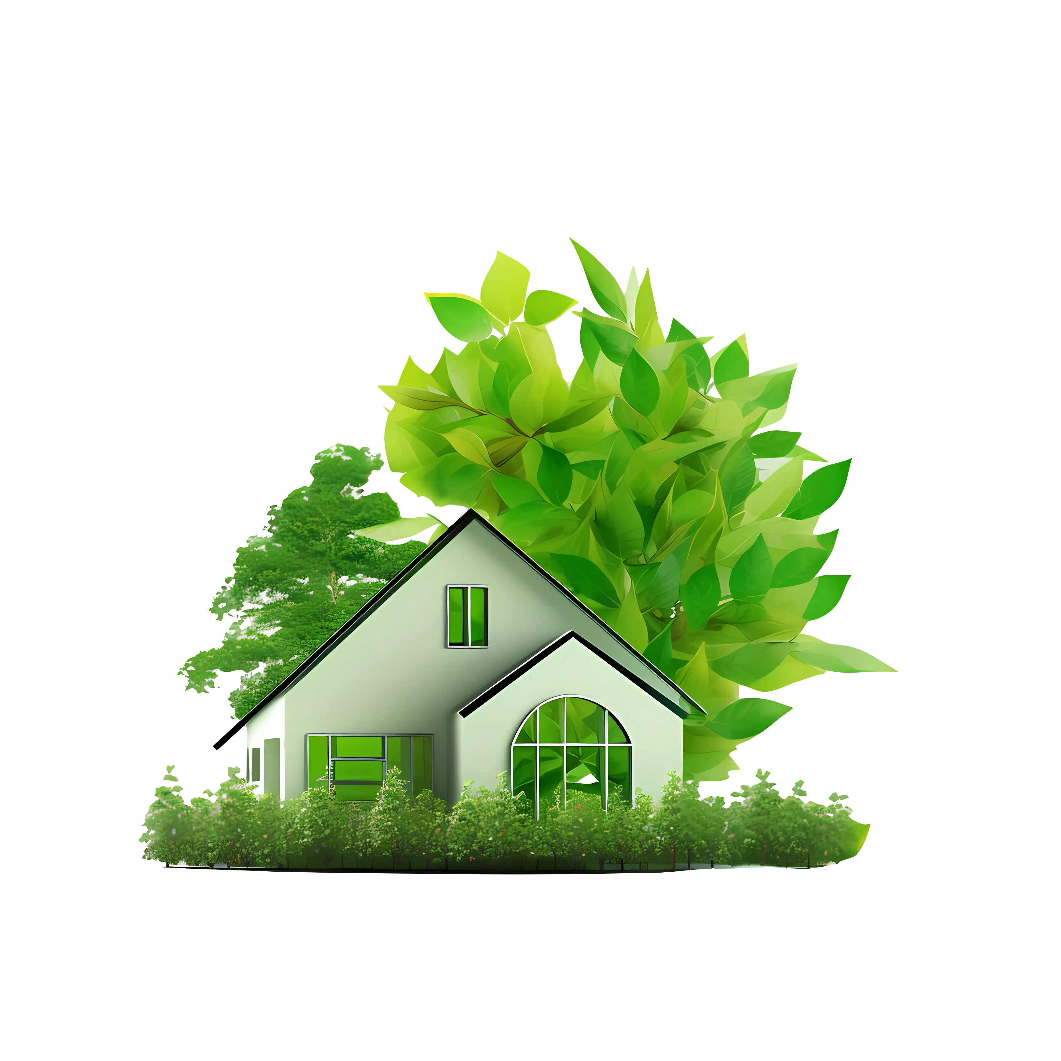 Illustration of Eco-Friendly Green Home