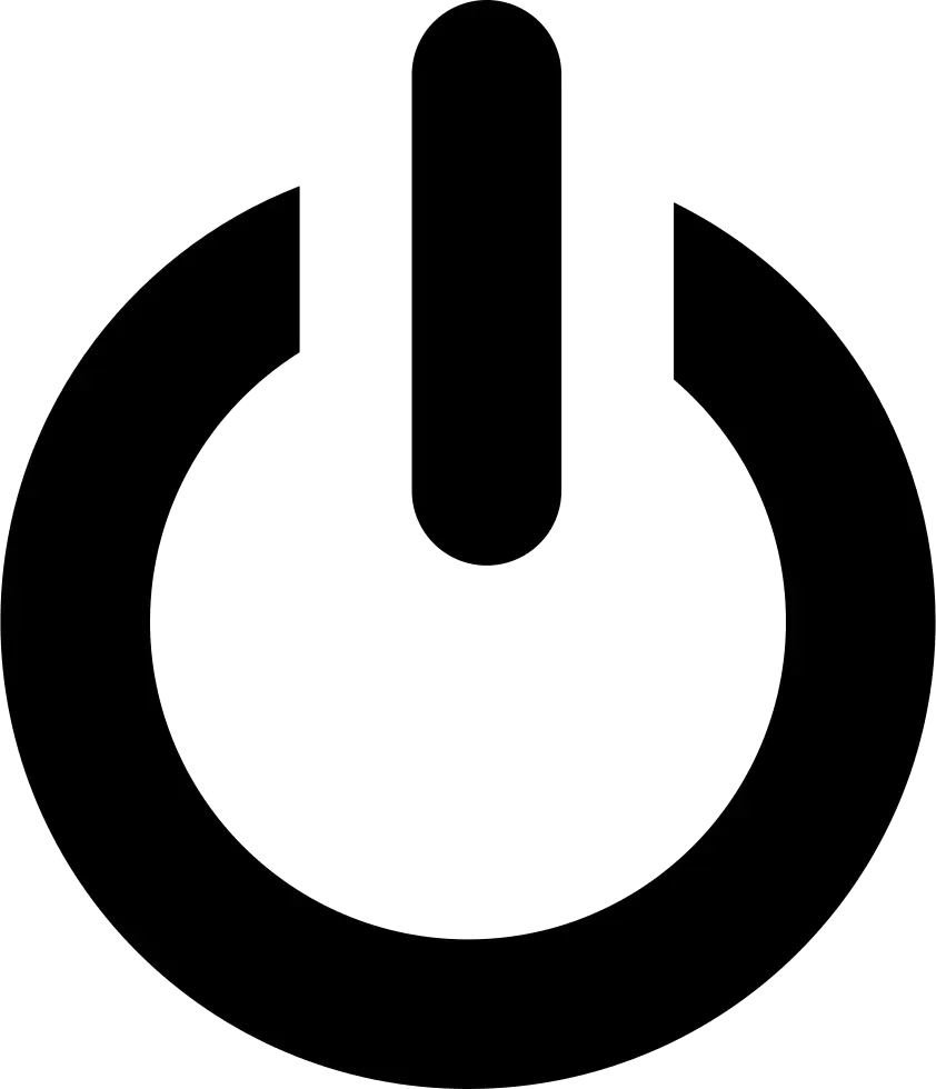 Black Power Button Icon Symbol