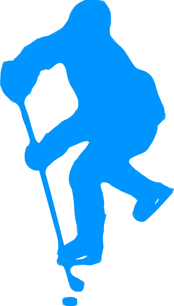 Blue Hockey Player Silhouette