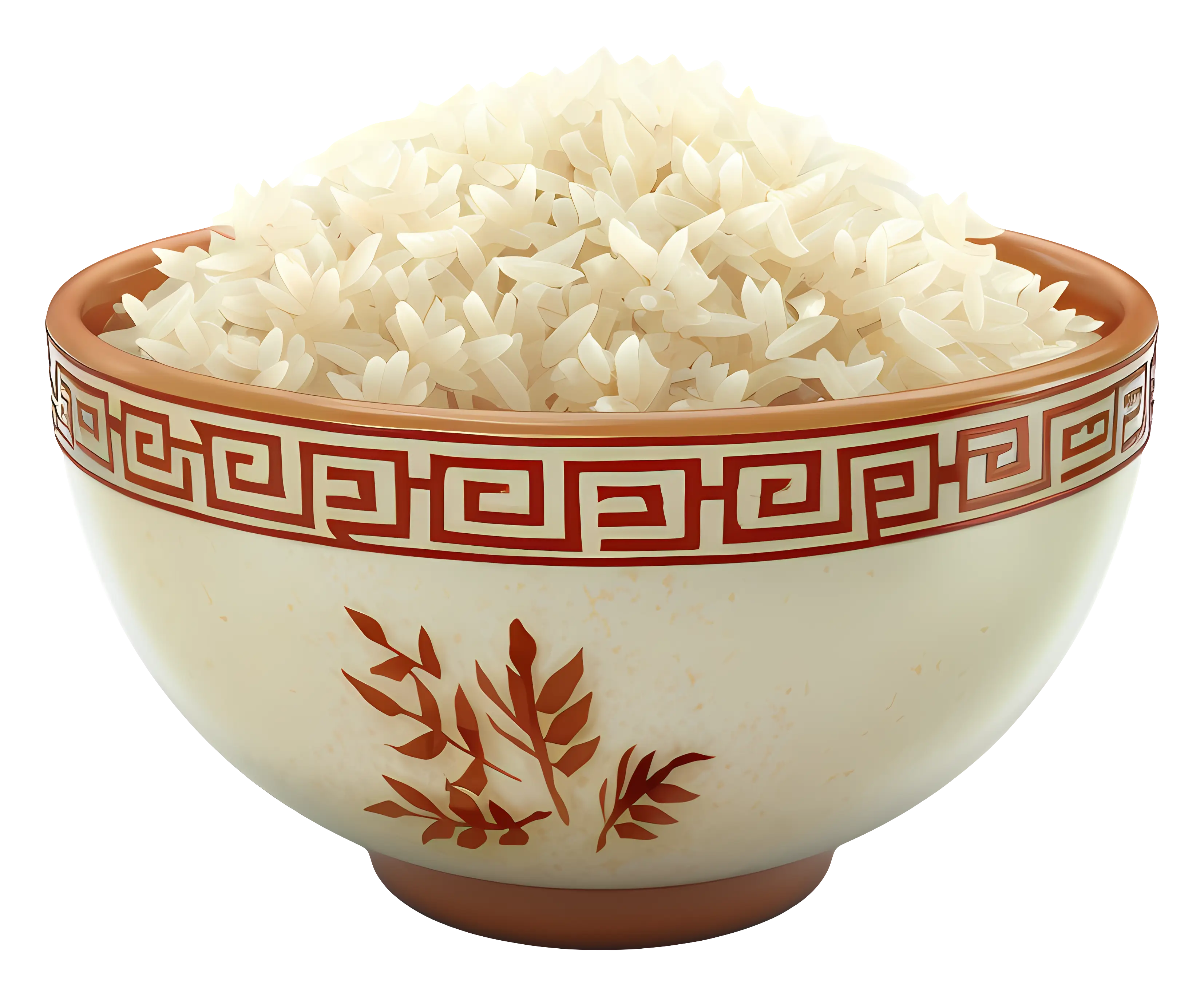 Bowl of Steamed Rice with Pattern