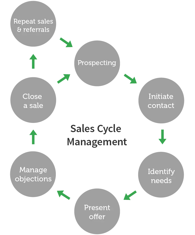 Sales Cycle Management Infographic Chart