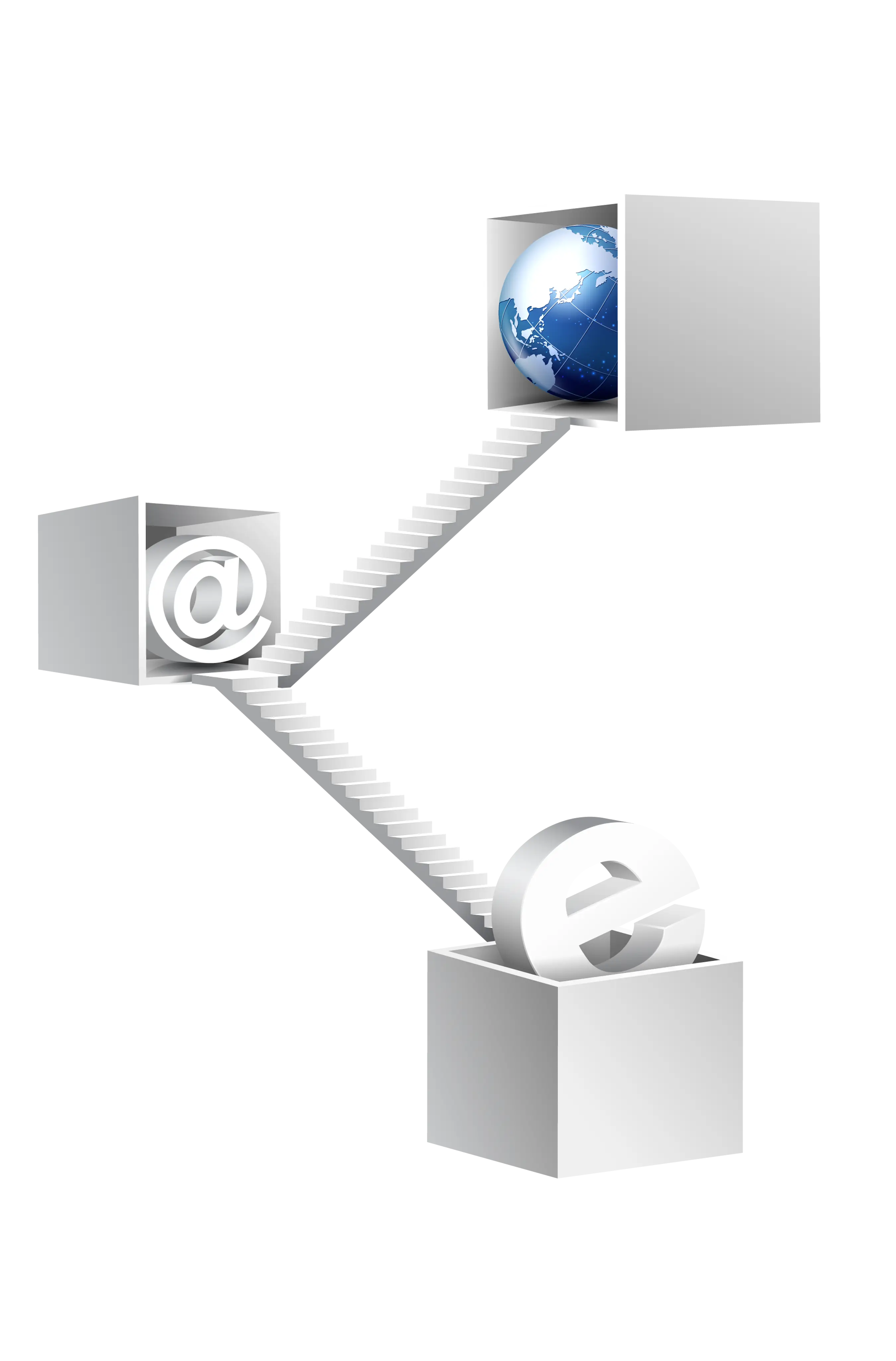 Abstract Internet Cube and Stairs Design
