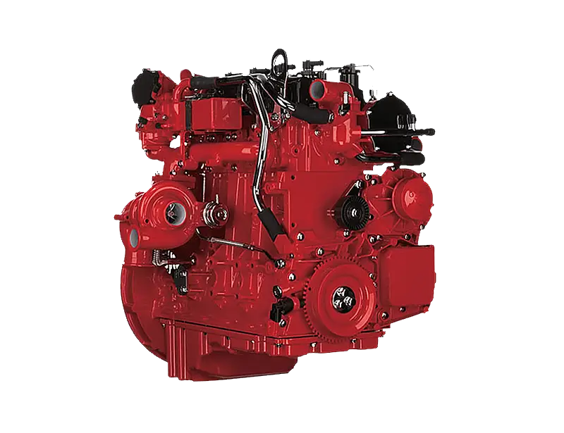 Red Engine Machinery with Mechanical Details