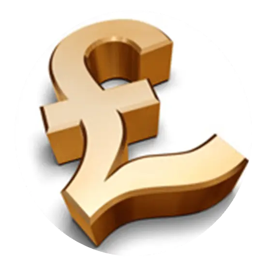 Gold Pound Symbol for Financial Concepts