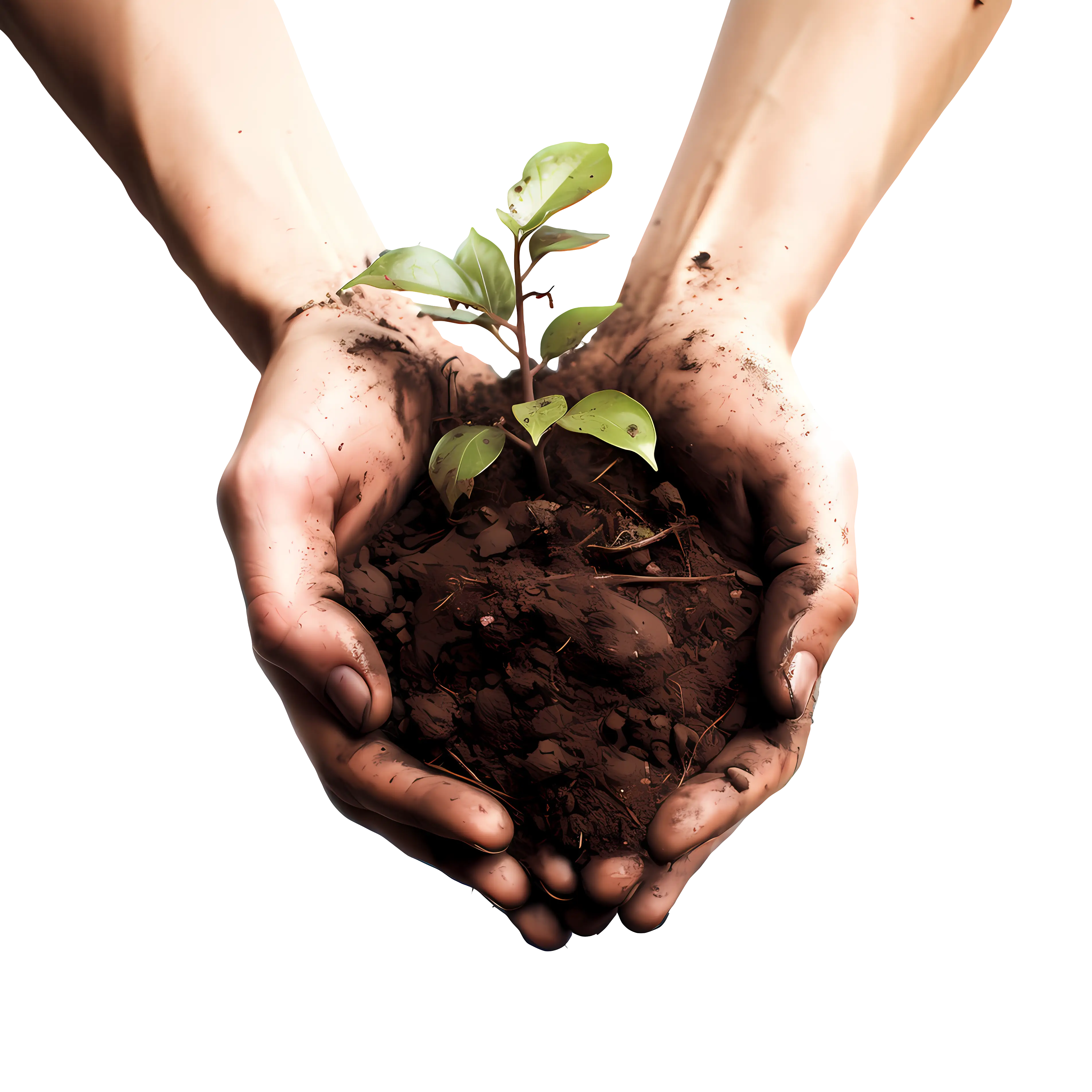 Hands Holding a Growing Plant