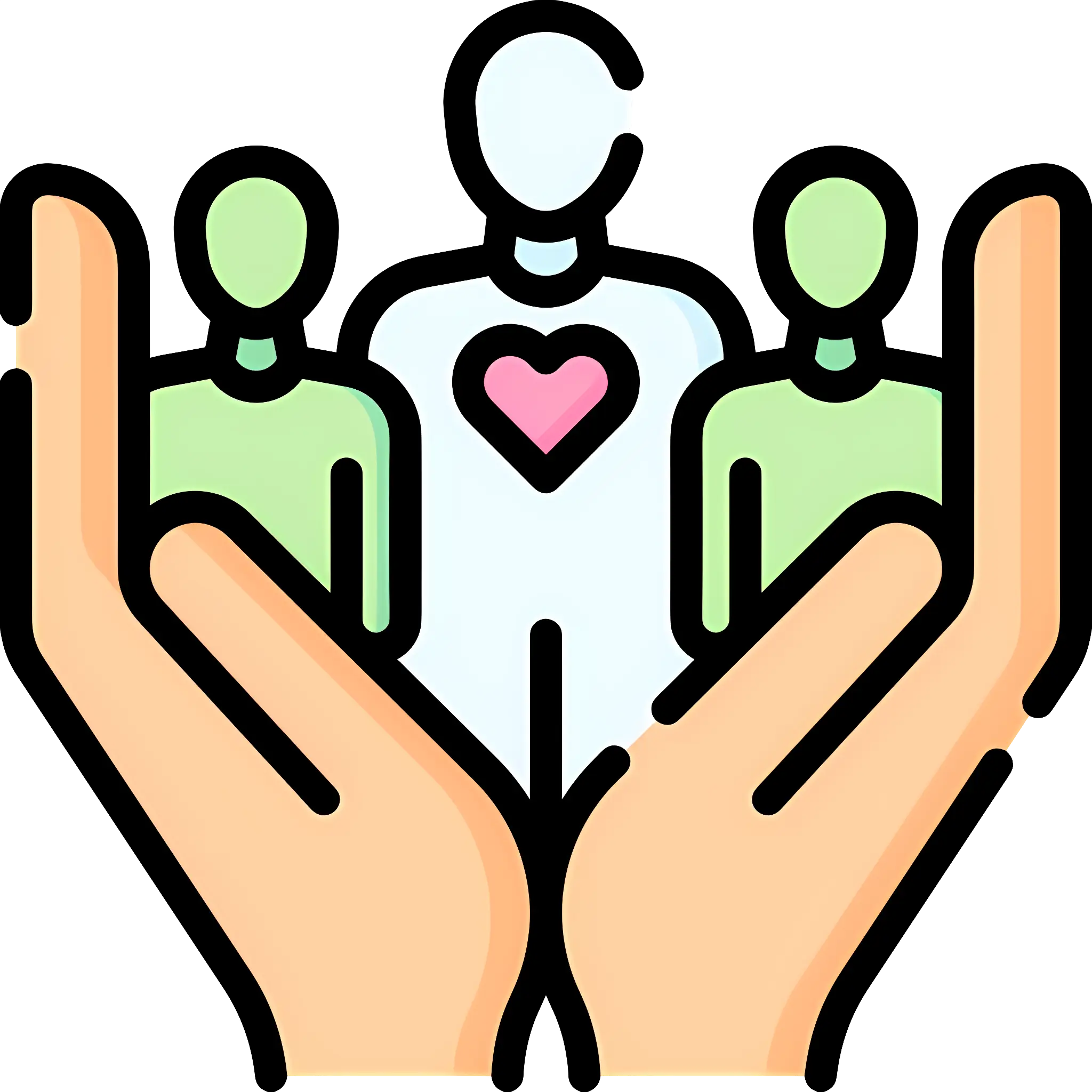 Hands Holding People with Heart