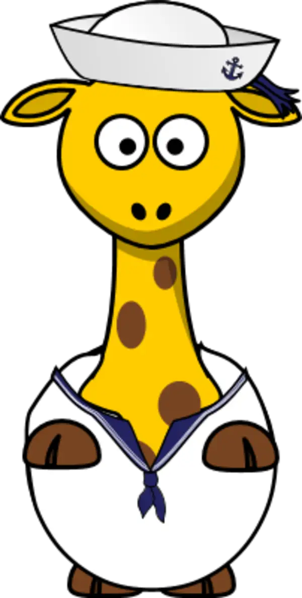 Cartoon Giraffe in Sailor Outfit