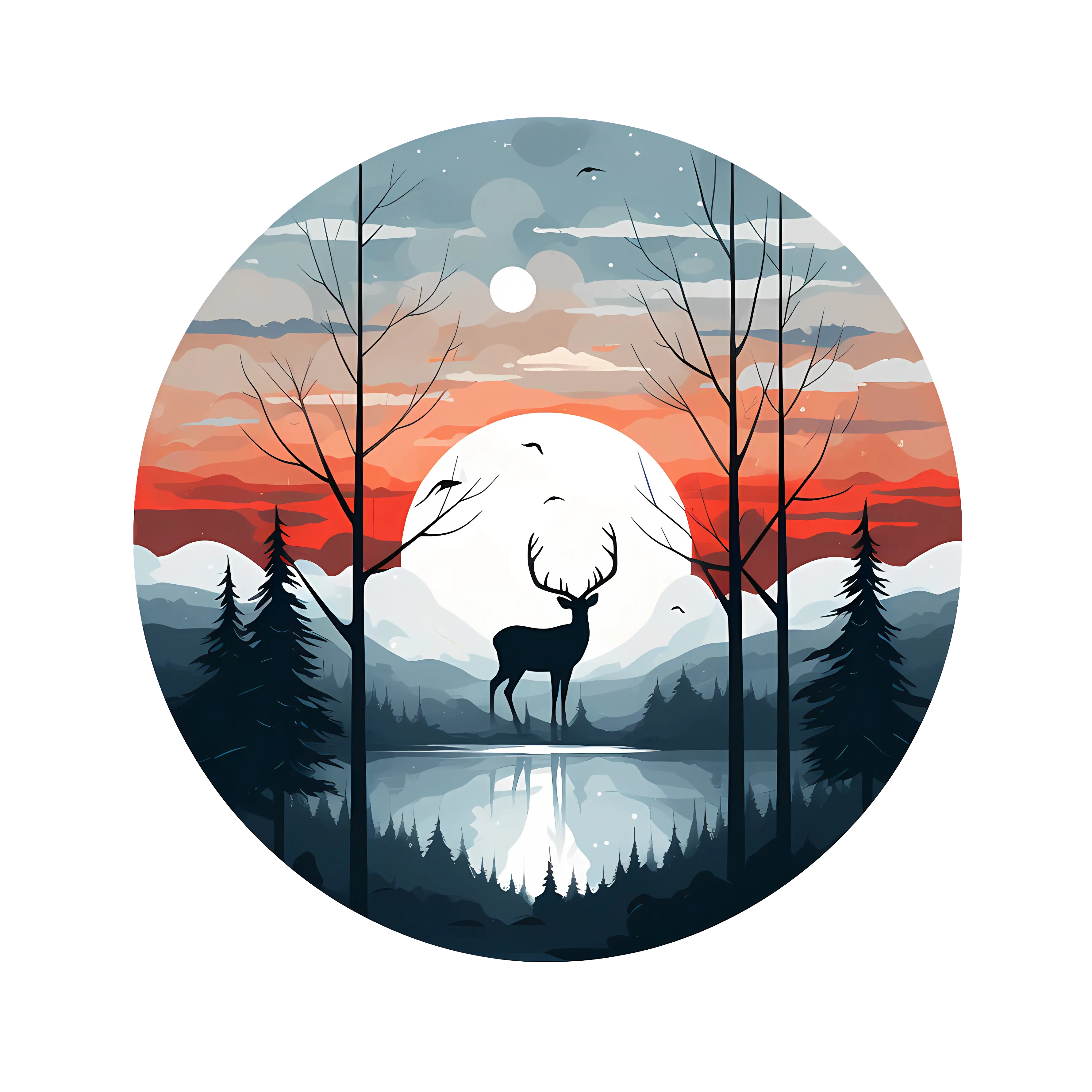 Deer Silhouette at Sunset