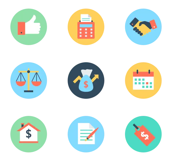 Colorful Business Icons Set