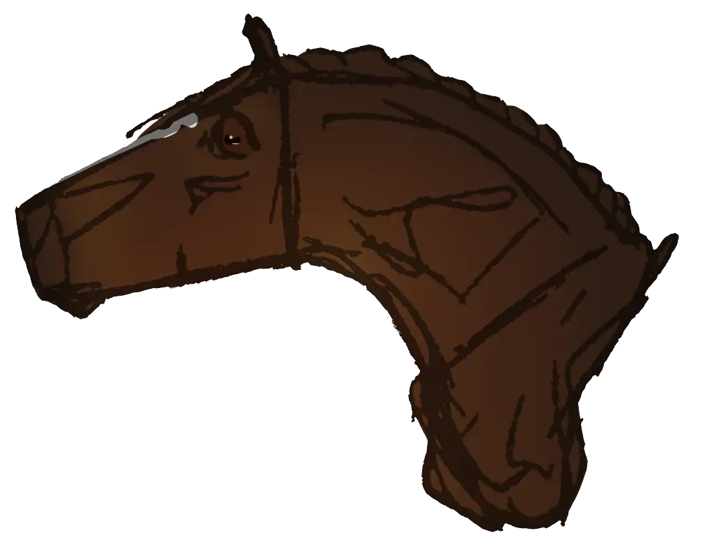 Brown Horse Head Drawing