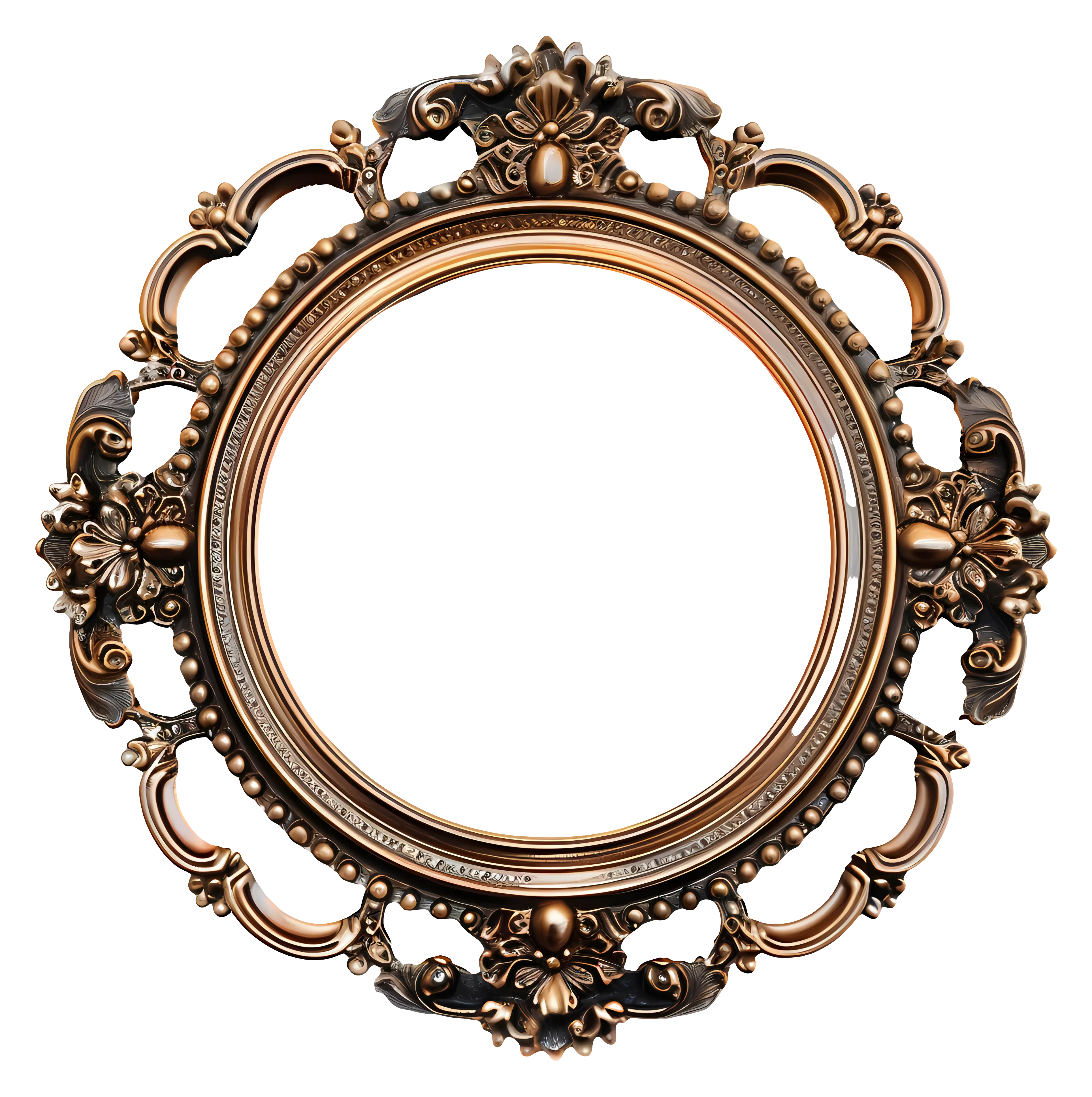 Ornate Round Gold Frame