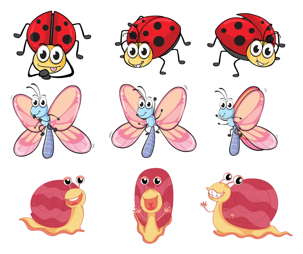 Cute Cartoon Insects Illustration
