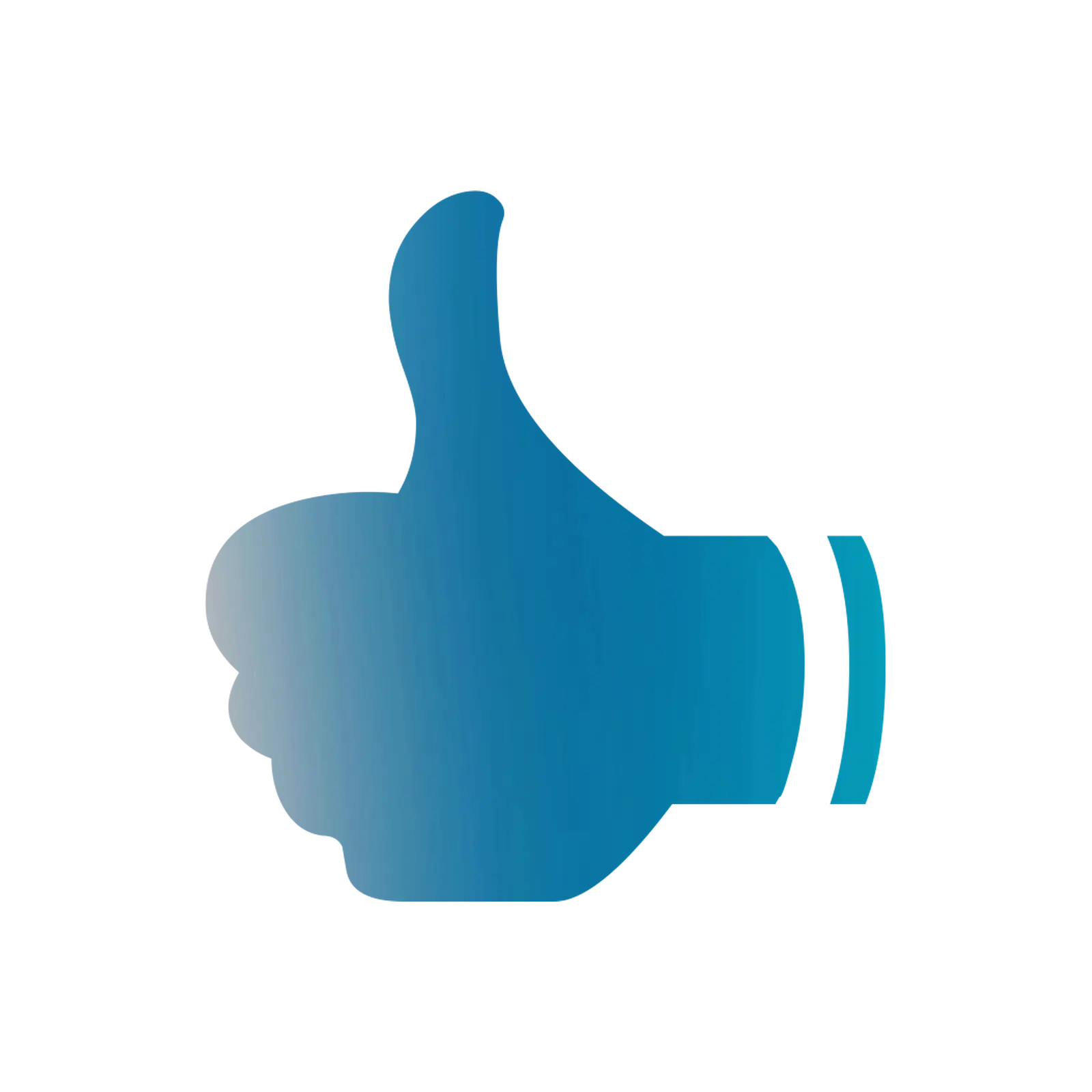 Blue Thumbs-Up Symbol Icon