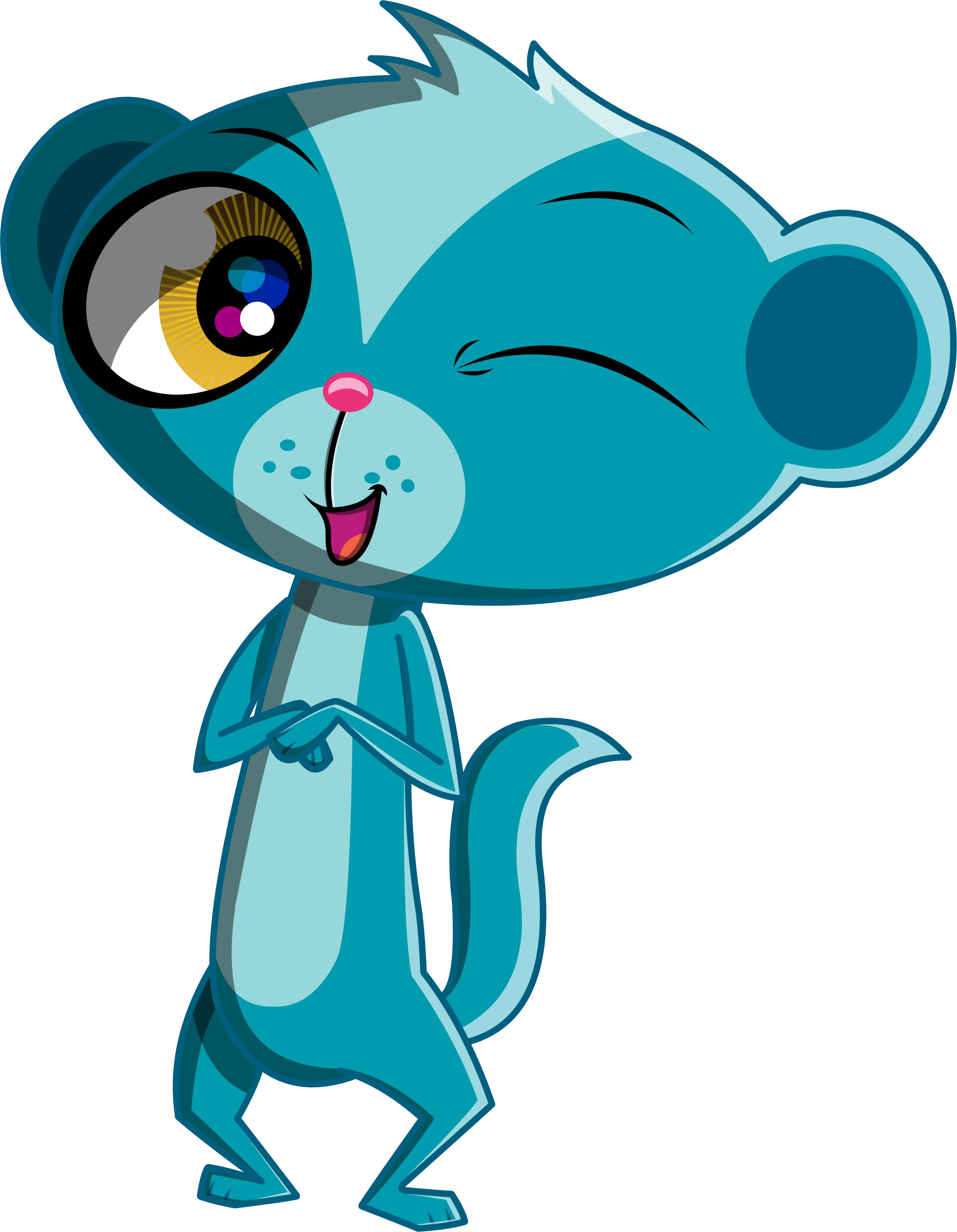 Cartoon Blue Monkey with Playful Pose