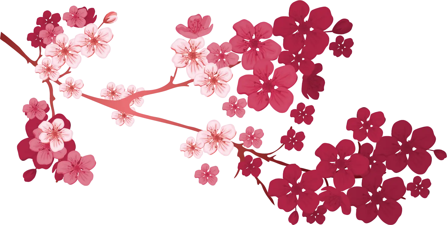 Pink Cherry Blossom Branch Design