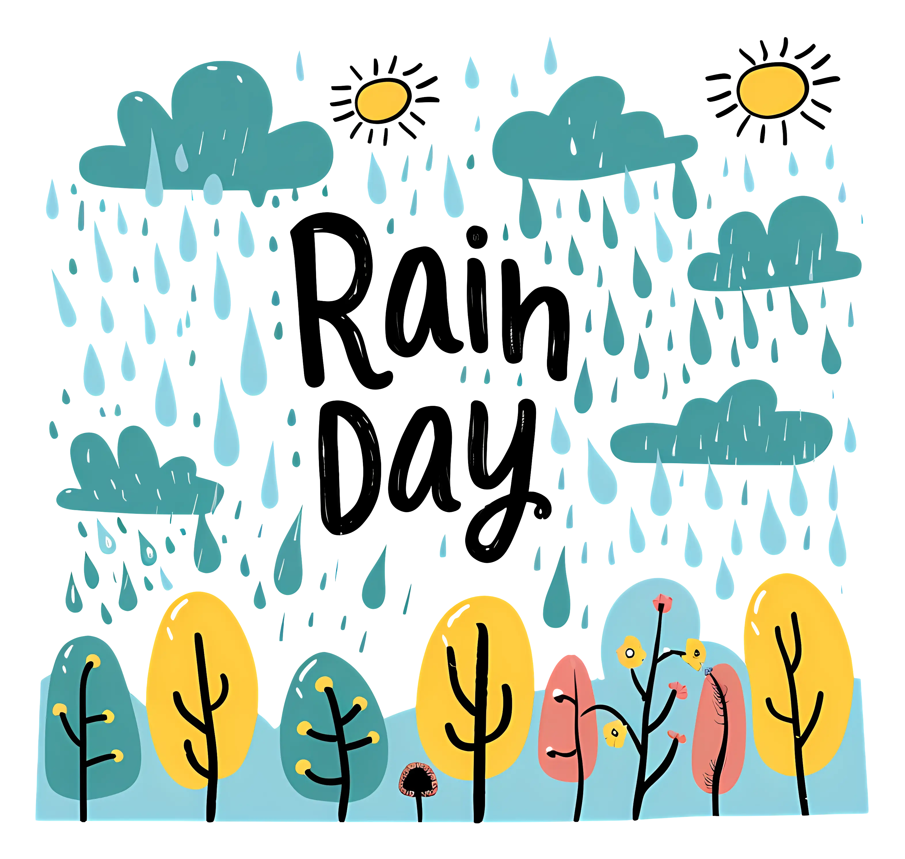 Cheerful Rainy Day Illustration