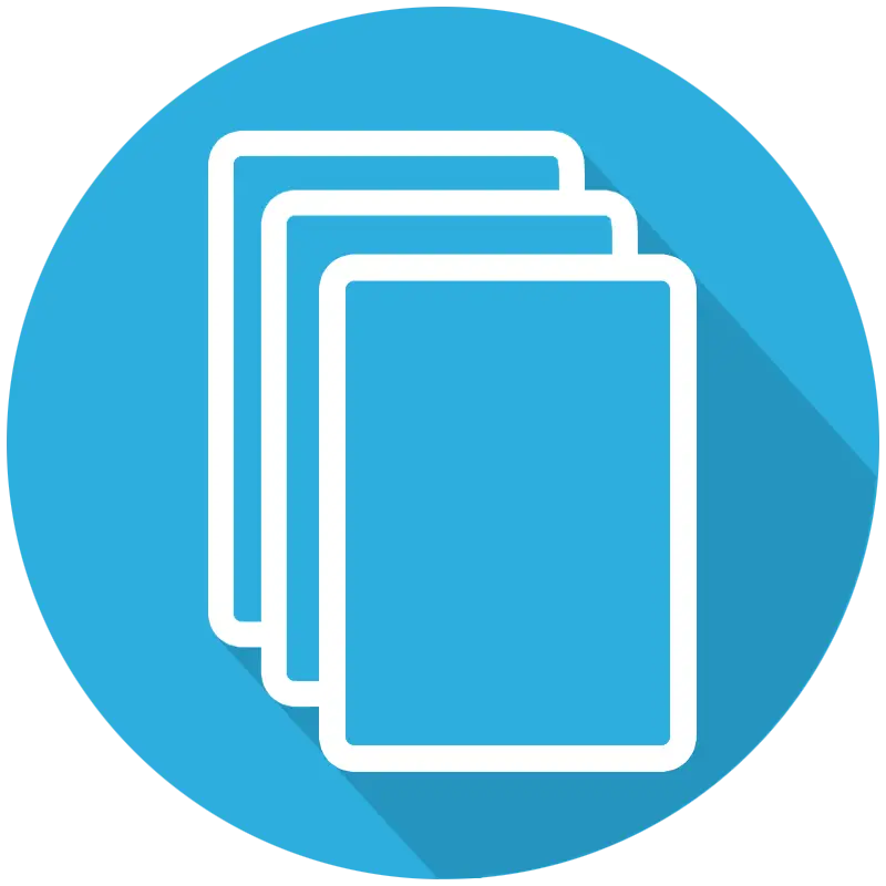 Blue Stack of Cards Icon Design