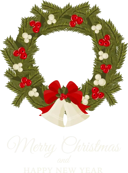 Christmas Wreath with Red and White Berries