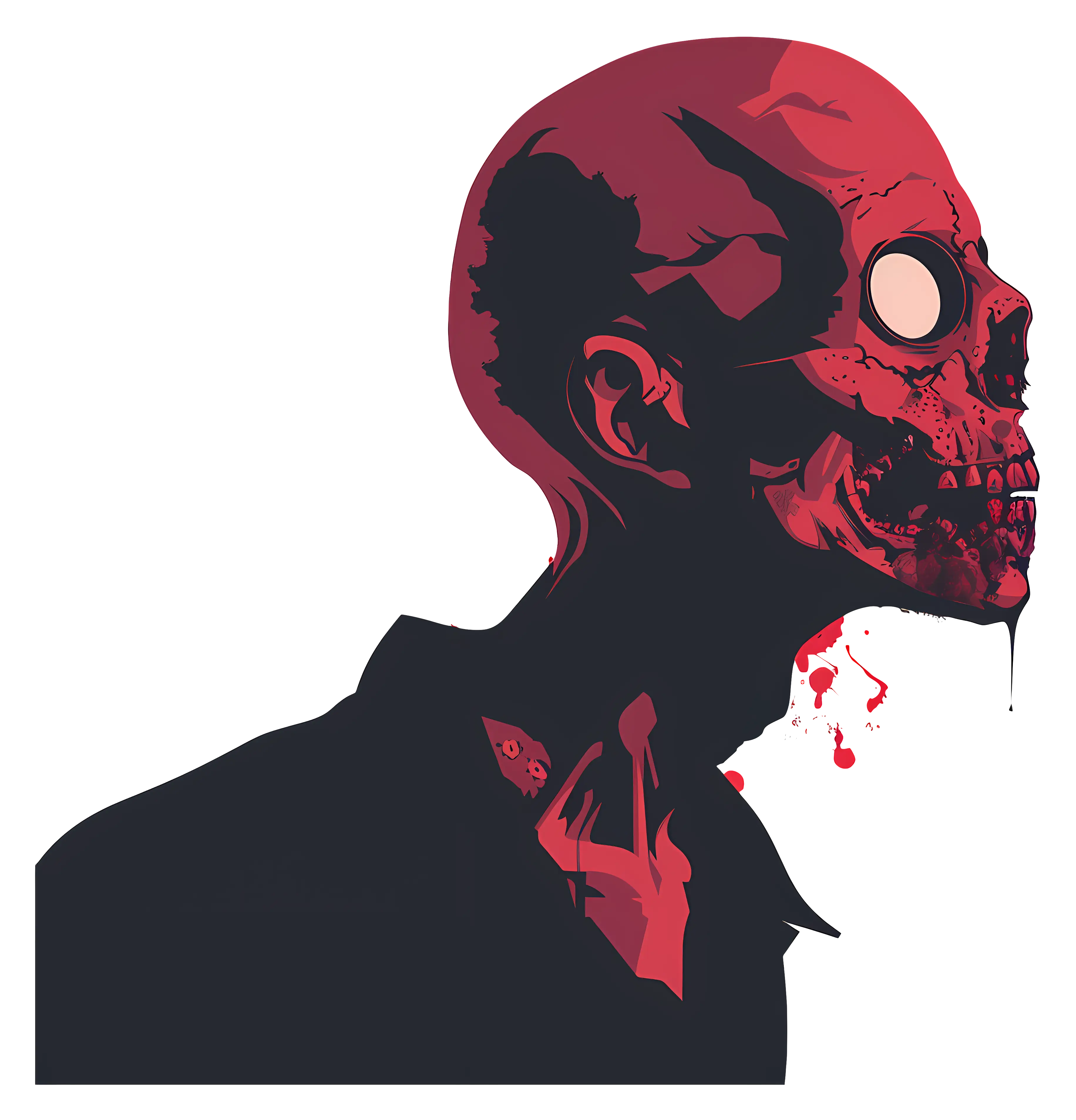 Creepy Red Skull Illustration