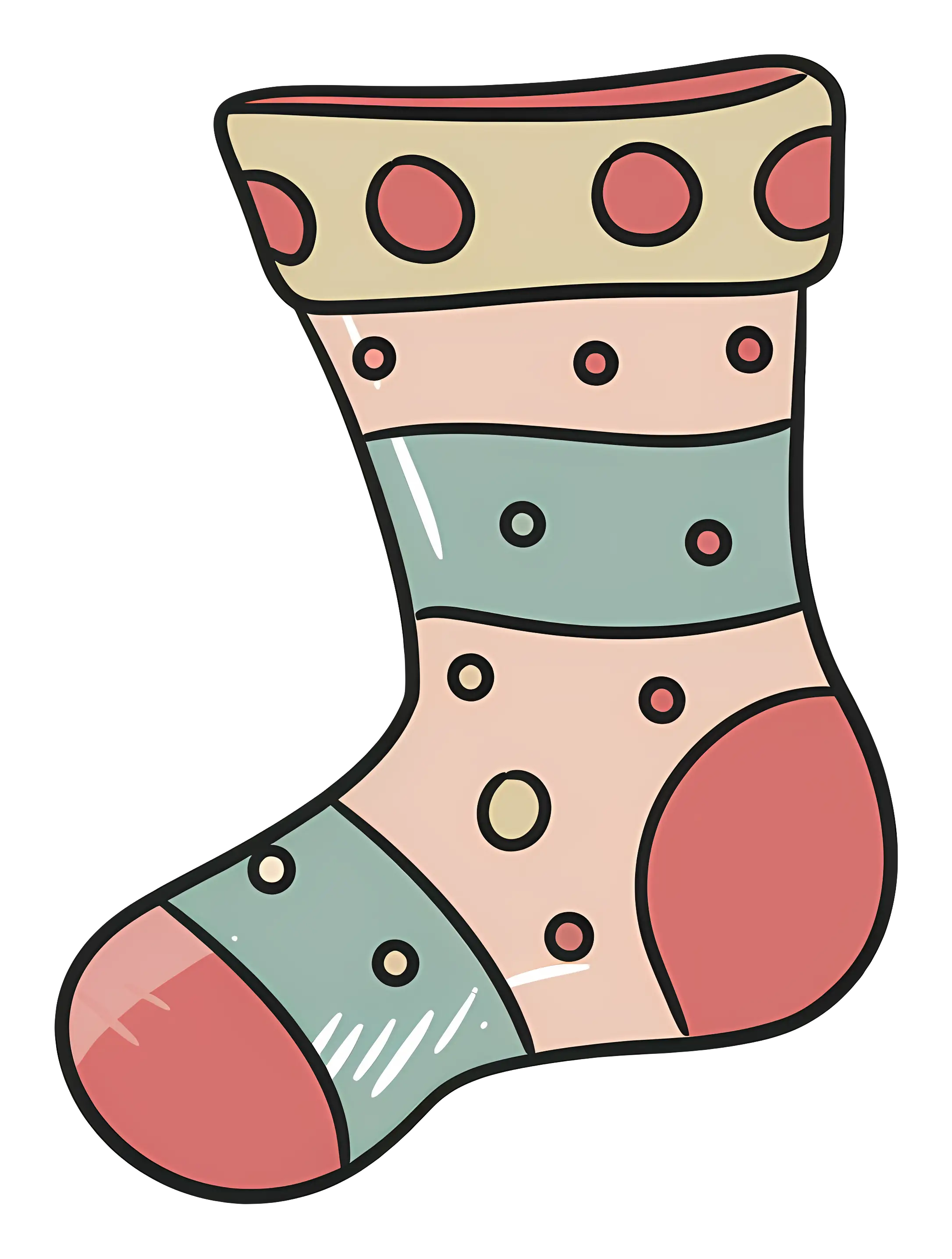 Polka-Dot Holiday Sock Illustration