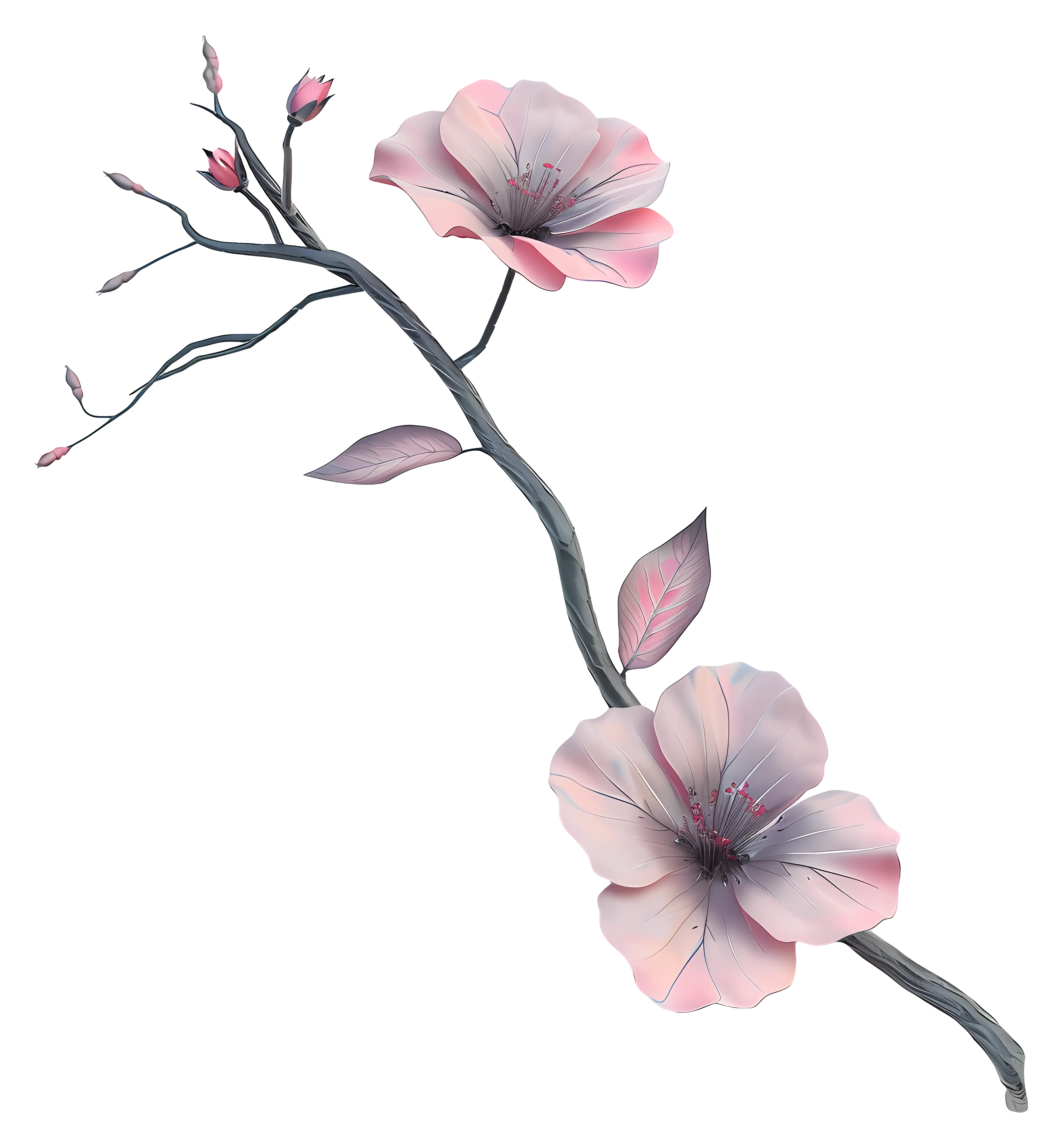 Branch with Pink Flowers