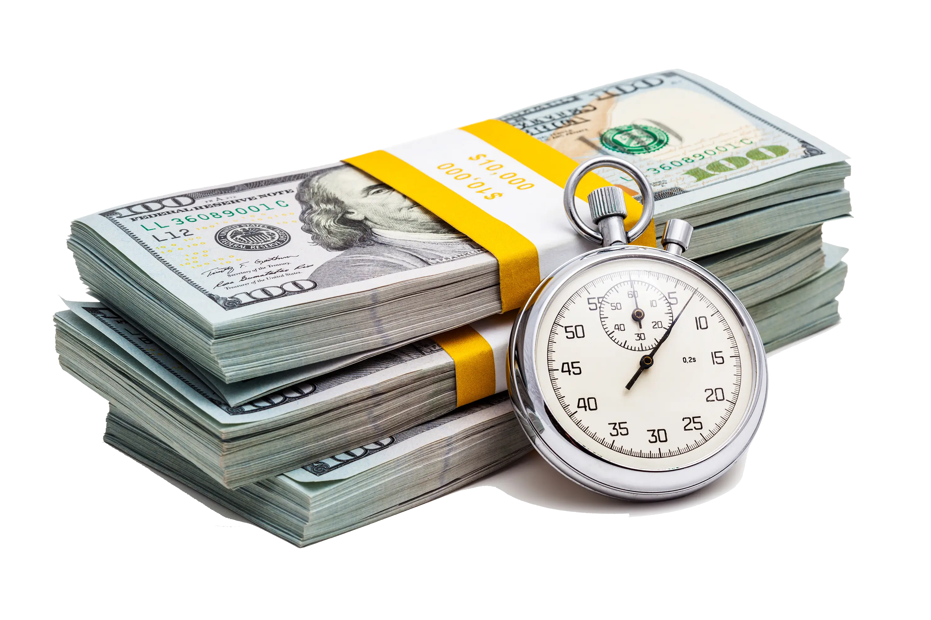 Stacks of Money with Stopwatch