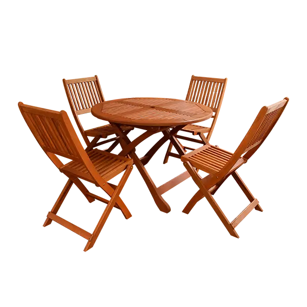 Round Wooden Dining Table with Chairs