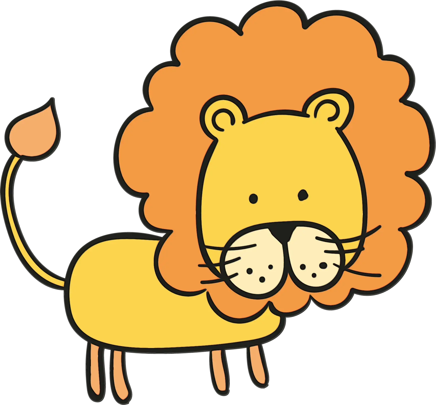 Adorable Cartoon Lion Illustration