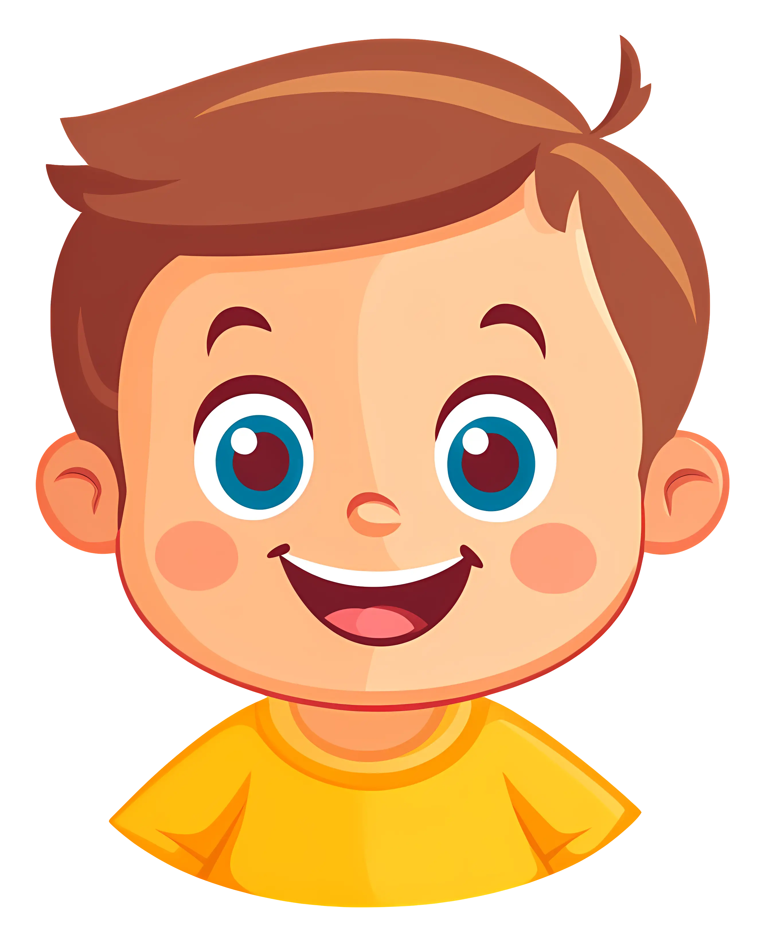 Smiling Boy Cartoon Face Illustration