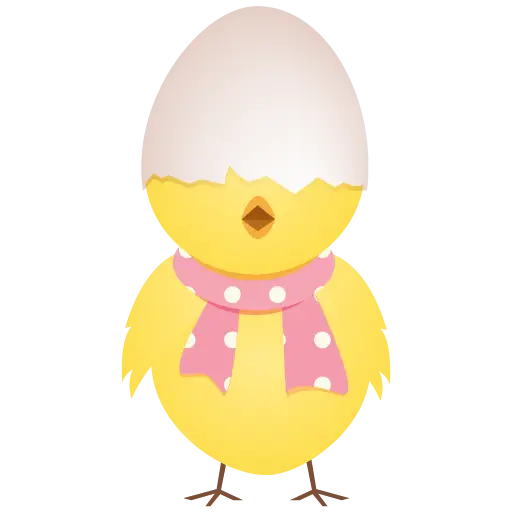 Cartoon Chick with Eggshell Hat
